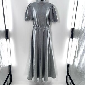 Attention Getting Wide-Leg Gray Wide-Leg Short Puffed Sleeves Women’s Jumpsuit-S